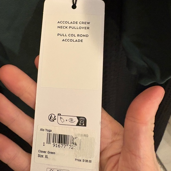 ALO Yoga Accolade Crew Neck Pullover XL Limited: Clover Green NWT - Picture 5 of 7